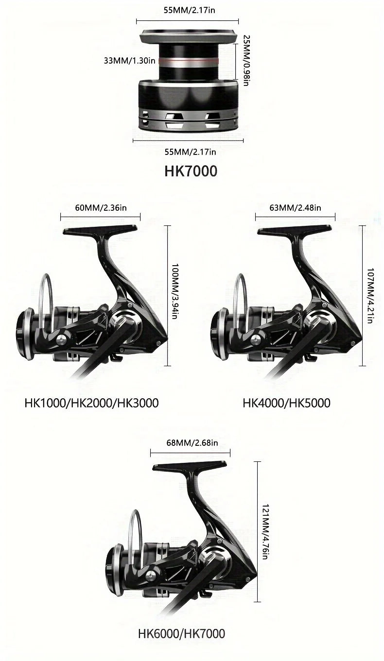 GLS HK Series 1000-4000 Metal Fishing Reel