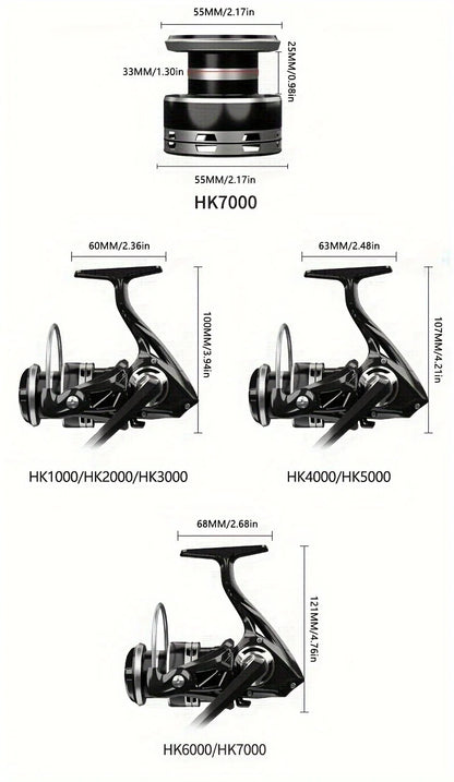 GLS HK Series 1000-4000 Metal Fishing Reel