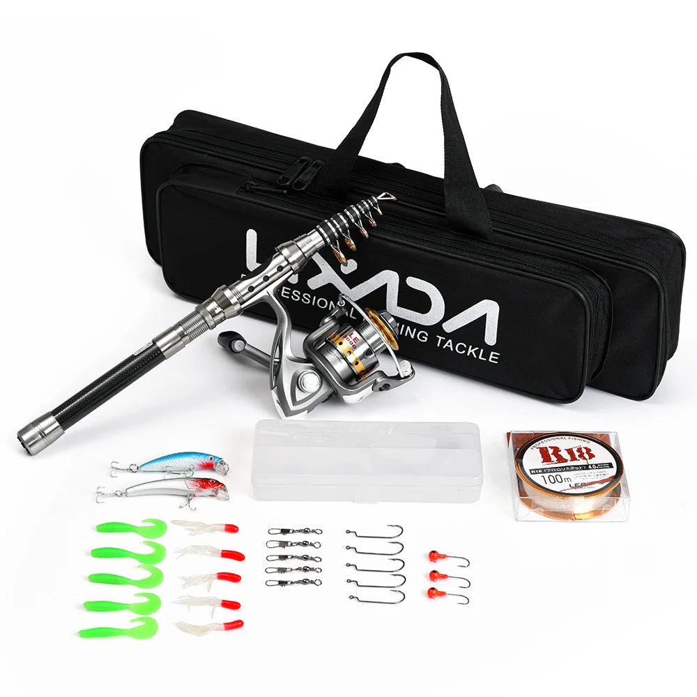 Telescopic Fishing Rod and Reel Combo Full Kit