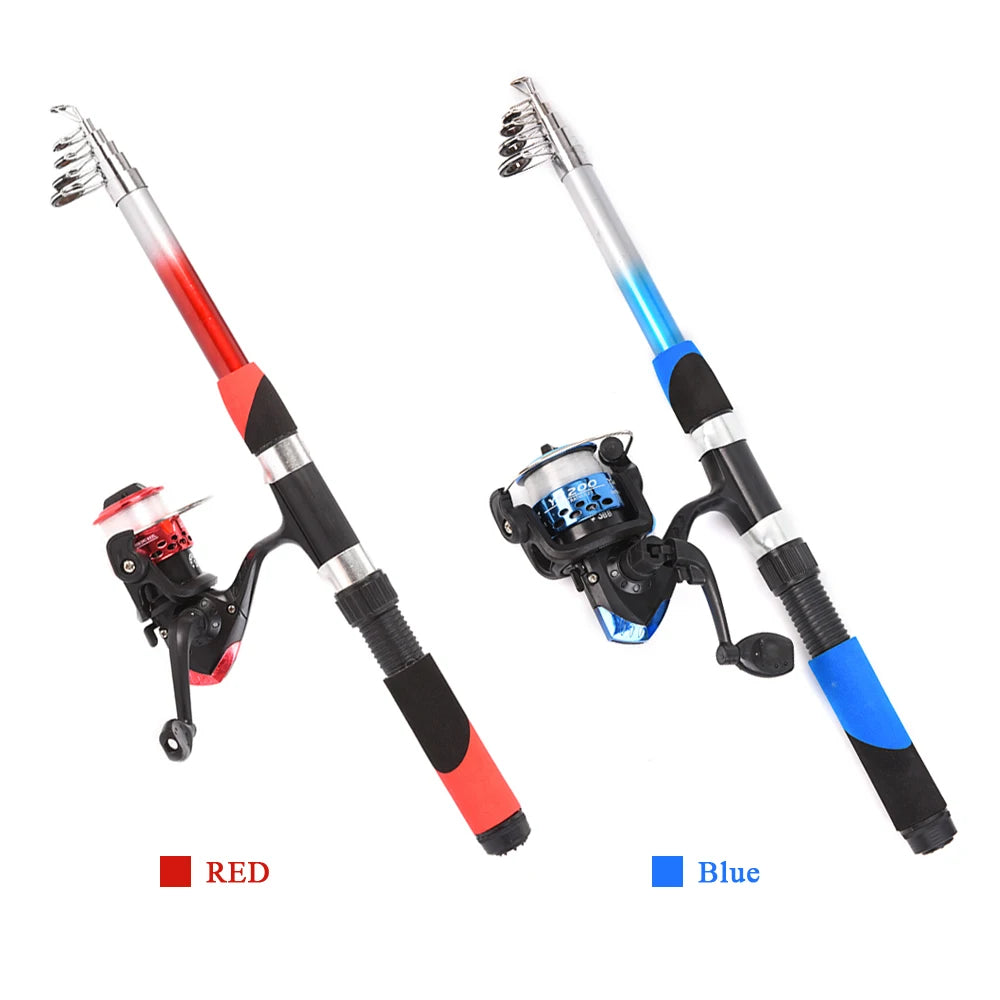 Telescopic Fiberglass Fishing Rod 2.1m Set