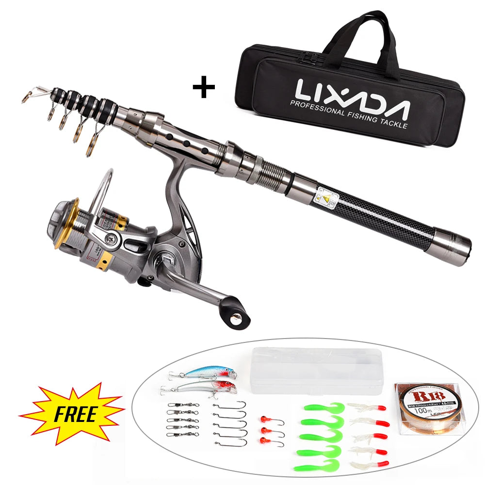 Telescopic Fishing Rod and Reel Combo Full Kit