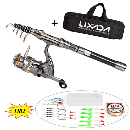 Telescopic Fishing Rod and Reel Combo Full Kit